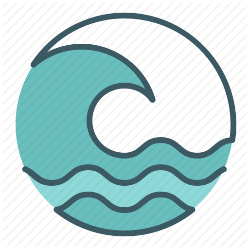 Circle, Ocean, Sea, Surfing, Tidal, Tsunami, Wave Icon