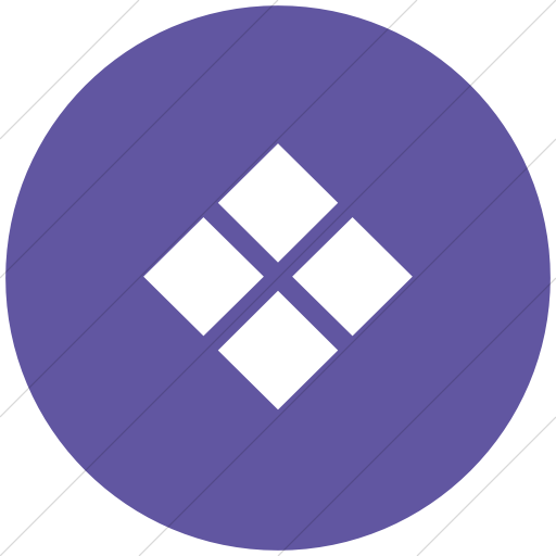 Flat Circle White On Purple Classica Diamond Tile Icon