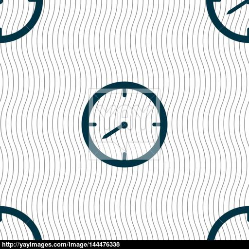 Timer Sign Icon Stopwatch Symbol Seamless Pattern With Geometric