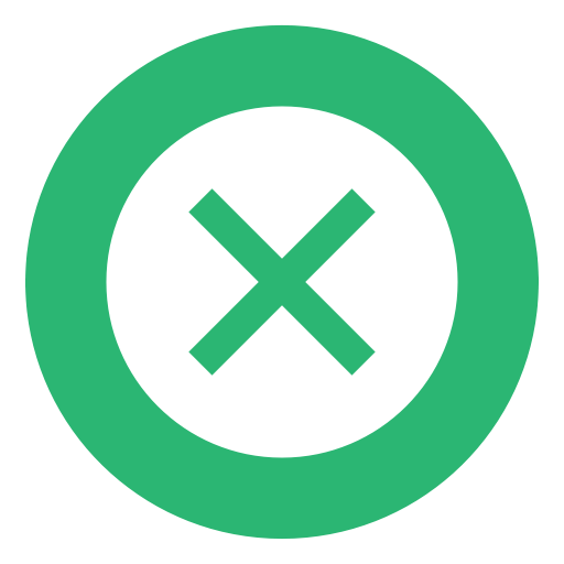 Denied, Crossed, Failure, Times, Failed, Green, Deny Icon