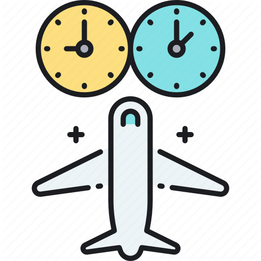 Jet, Jet Lag, Lag, Timezone Icon