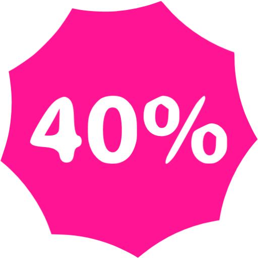 Deep Pink Percent Badge Icon