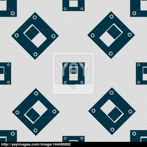 Power Switch Icon Sign Seamless Pattern With Geometric Texture