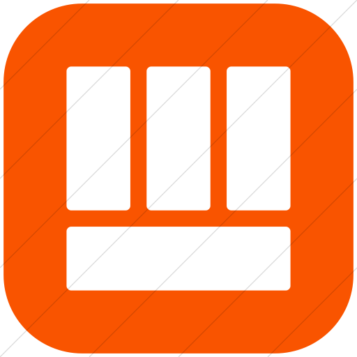 Flat Rounded Square White On Orange Layouts Rounded