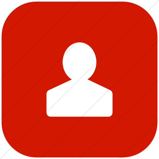 Flat Rounded Square White On Red Foundation Torso Icon