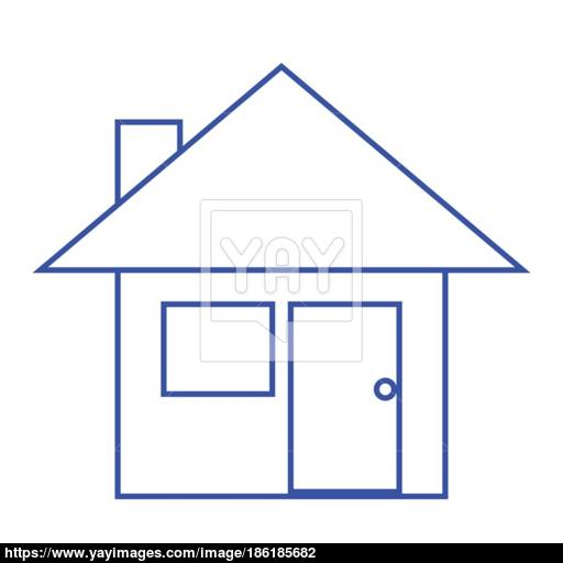 Thin Line House Icon Vector