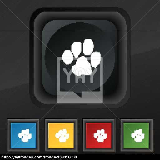 Trace Dogs Icon Symbol Set Of Five Colorful, Stylish Buttons