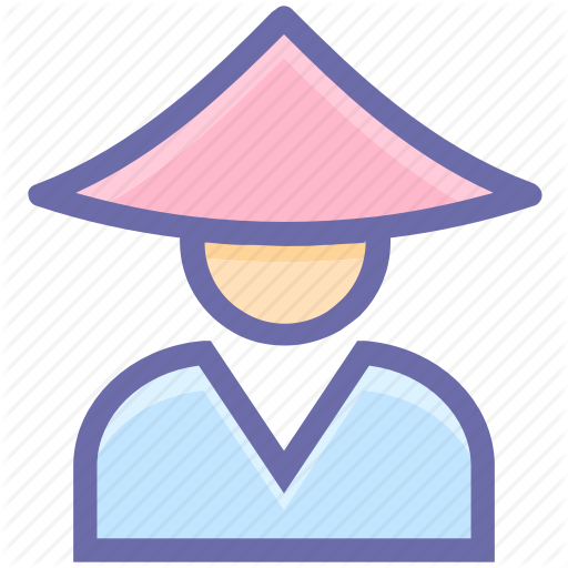 Asian, Avatar, Conical, Costume, Hat, Man, Traditional Icon