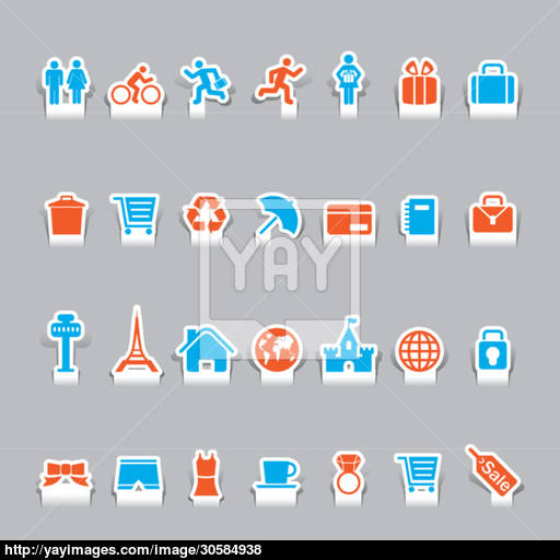 Paper Cut Vacation Icons And Travel Icon Vector