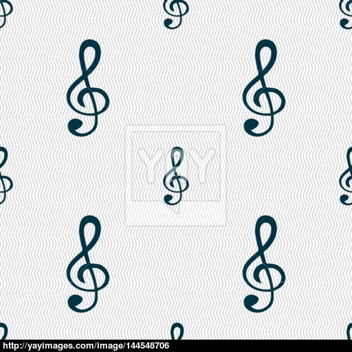 Treble Clef Icon Seamless Abstract Background With Geometric