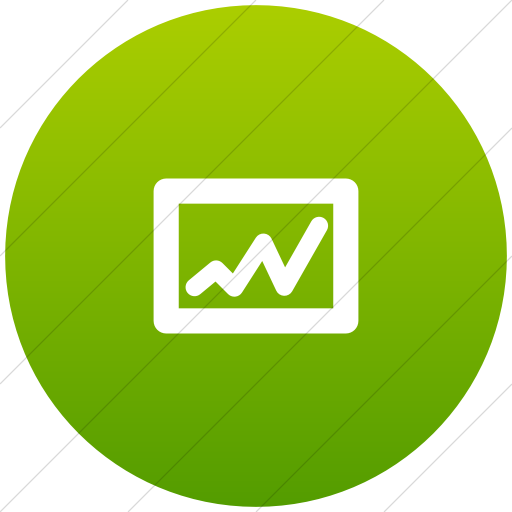 Flat Circle White On Green Gradient Foundation Graph