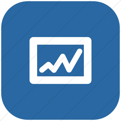 Flat Rounded Square White On Blue Foundation Graph
