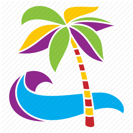 Nature, Palm, Relaxation, Tree, Tropical, Vacation, Wave Icon