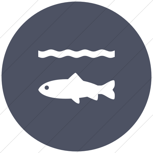 Flat Circle White On Blue Gray Iconathon Steelhead