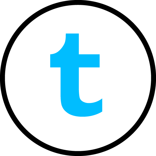 Tumblr Free Social Media Blue Round Outline Icon Design