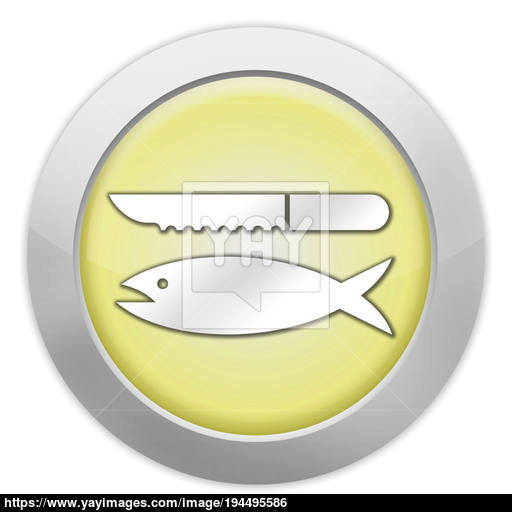 Icon, Button, Pictogram Fish Cleaning Image