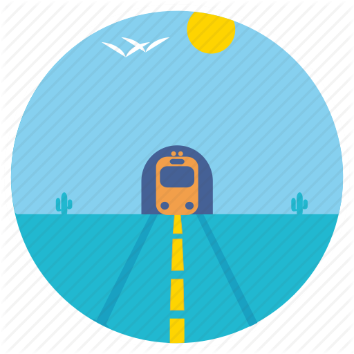 Birds, Cactus, Desert, Landscape, Scenery, Train, Tunnel Icon
