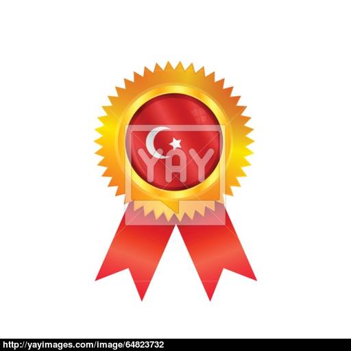 Turkey Medal Flag Vector