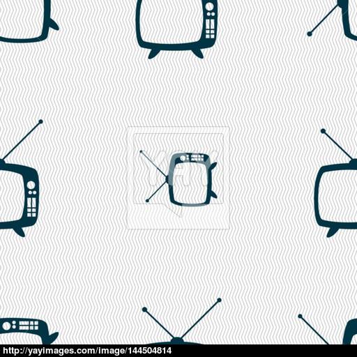 Retro Tv Mode Sign Icon Television Set Symbol Seamless Abstract