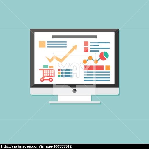 Flat Icon Computer, Electronic Device, Responsive Web Design