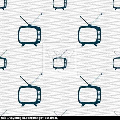 Retro Tv Mode Sign Icon Television Set Symbol Seamless Abstract