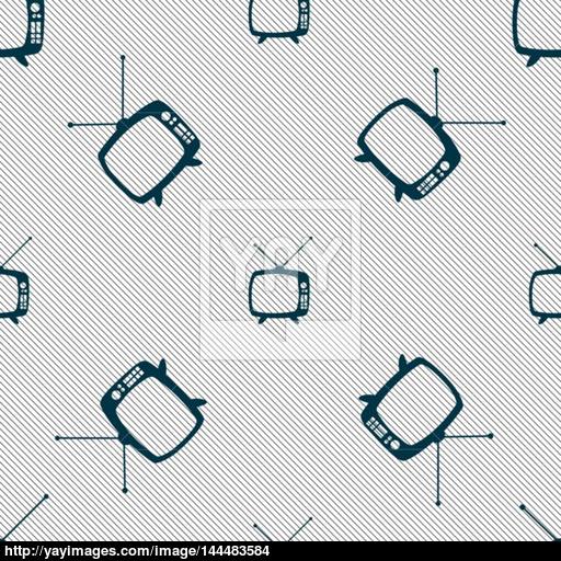 Retro Tv Mode Sign Icon Television Set Symbol Seamless Pattern