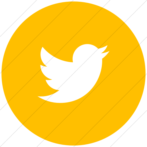 Flat Circle White On Yellow Social Media Twitter Icon