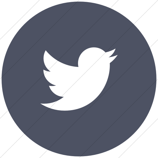 Flat Circle White On Blue Gray Social Media Twitter Icon