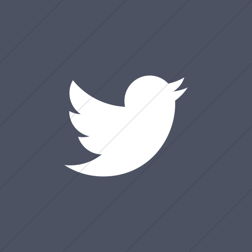 Flat Square White On Blue Gray Social Media Twitter Icon