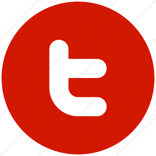 Flat Circle White On Red Broccolidry Twitter Icon