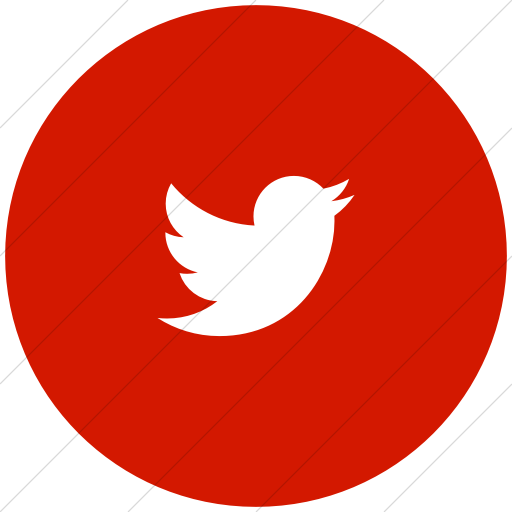 Flat Circle White On Red Foundation Social Twitter Icon