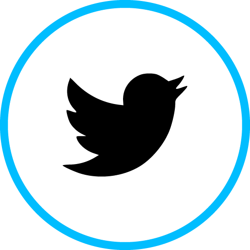Twitter Free Social Media Blue Round Outline Icon Design