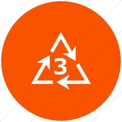 Flat Circle White On Orange Classica Recycling Type