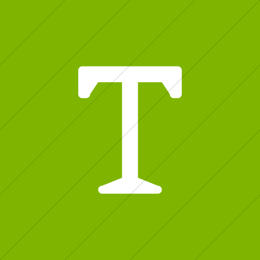 Flat Square White On Green Broccolidry Typography Icon