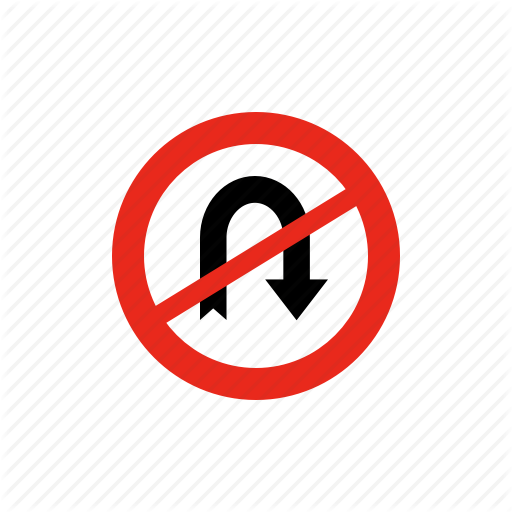 No U Turn, Road Sign, Sign, Traffic Sign, U Turn Icon
