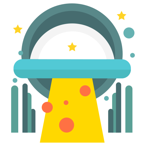 Abduction, Alien, Saucer, Space, Spaceship, Stars, Ufo Icon Free