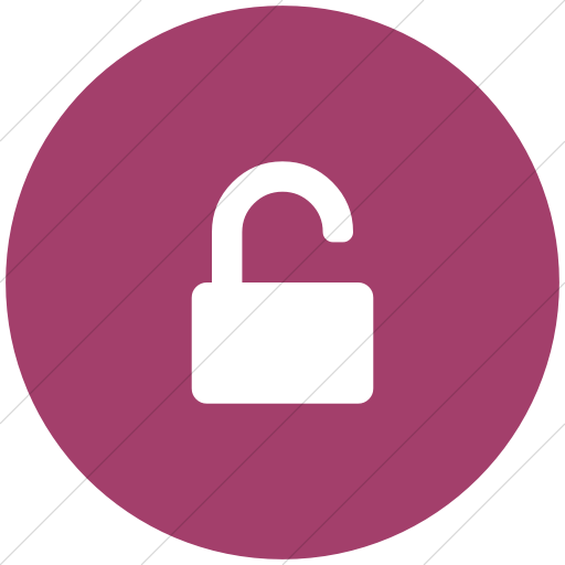 Flat Circle White On Pink Bootstrap Font Awesome Unlock