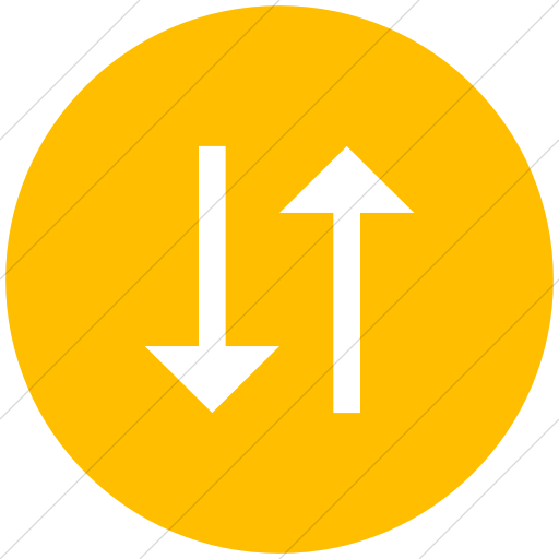 Flat Circle White On Yellow Classic Arrows Two