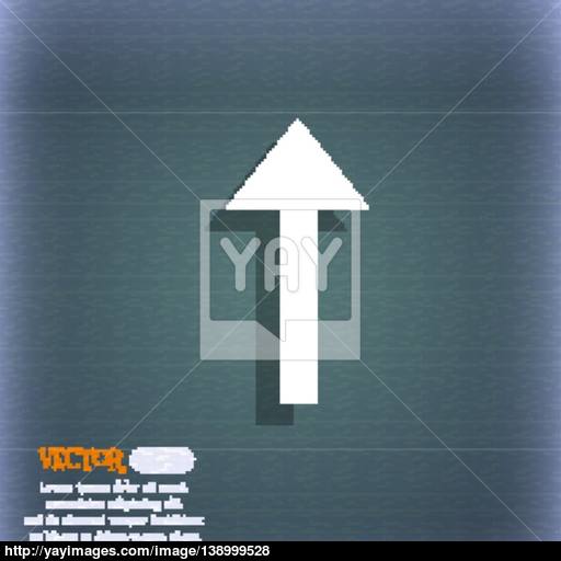 Direction Arrow Up Icon Symbol On The Blue Green Abstract