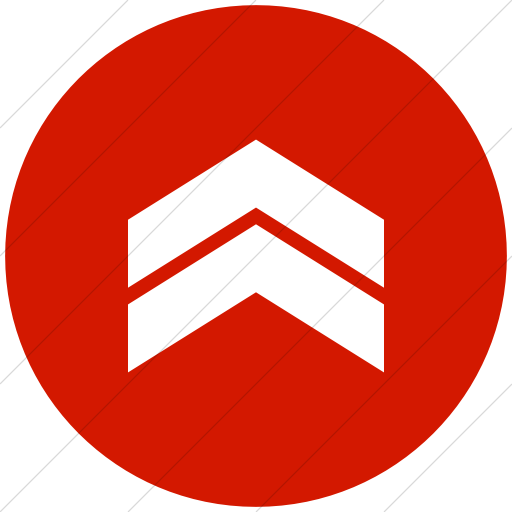 Flat Circle White On Red Classic Arrows Double Chevron