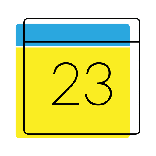 Calendar Date Icon Yellow And Blue