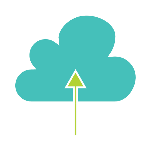 Upload Cloud Flat Icon Silhouette