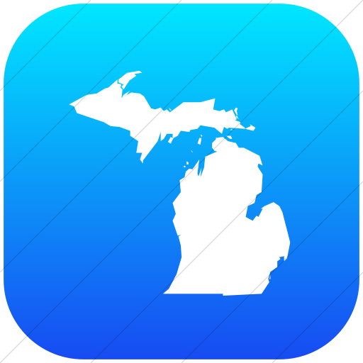 Flat Rounded Square White On Ios Blue Gradient Us