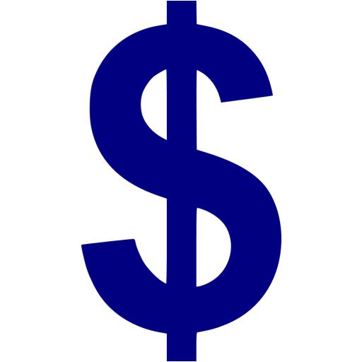 Navy Blue Us Dollar Icon