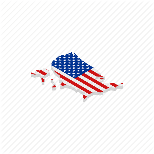 American, Geographic, Independence, Isometric, July, Map, Usa Icon
