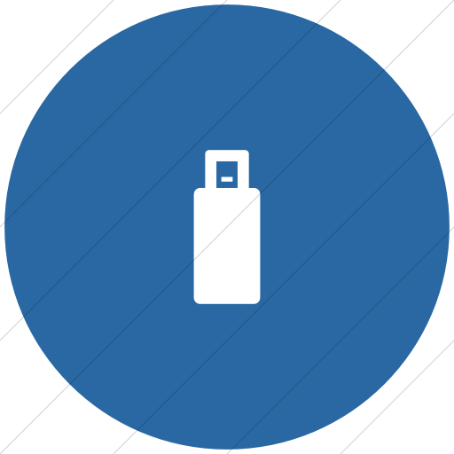Flat Circle White On Blue Foundation Usb Icon