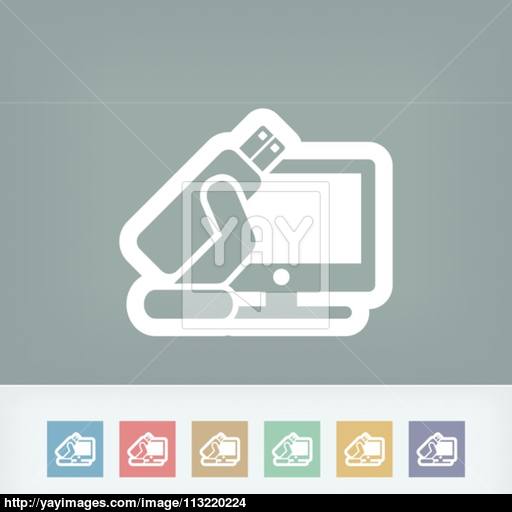 Tv Usb Icon Vector