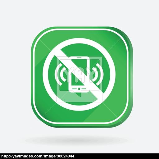 Forbidden To Use Mobile Phone Color Square Icon Vector