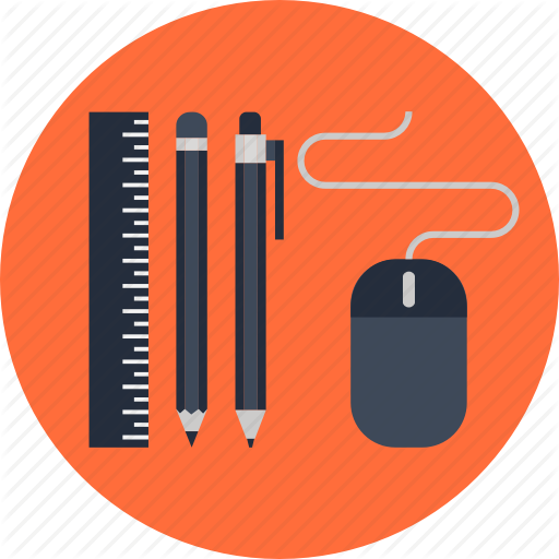 Mouse, Pen, Pencil, Power, Ruler, Tools, Useful Icon