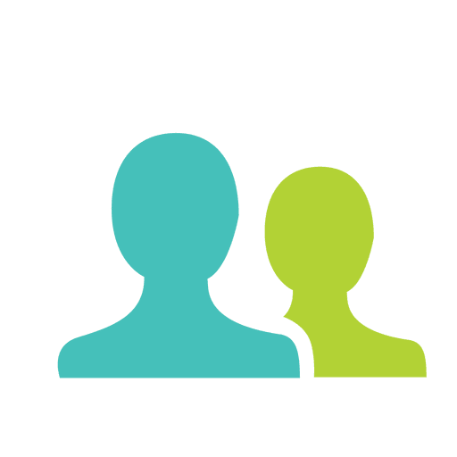 Users Flat Icon Silhouettes